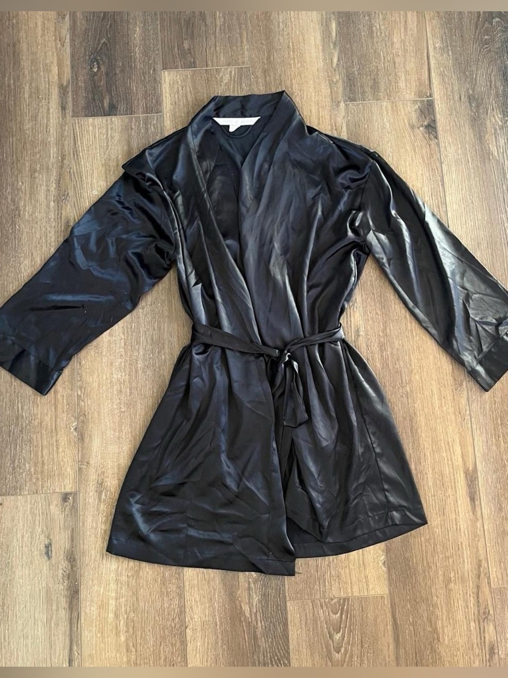 Victorias Secret Black Satin Robe